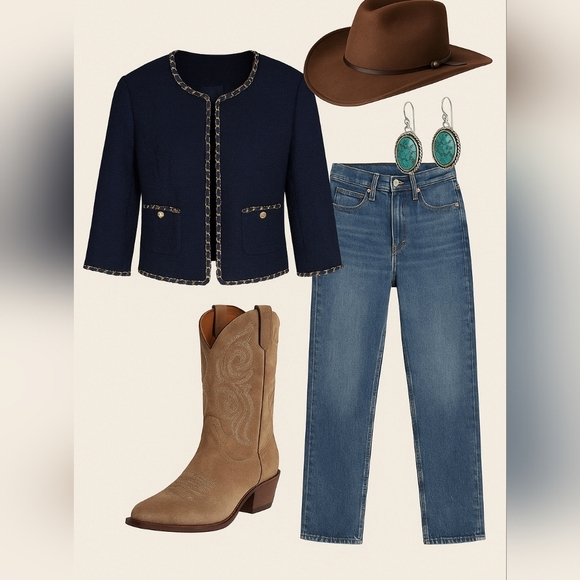 Karl Lagerfeld Navy Blue Blazer Size Medium - Picture 2 of 2